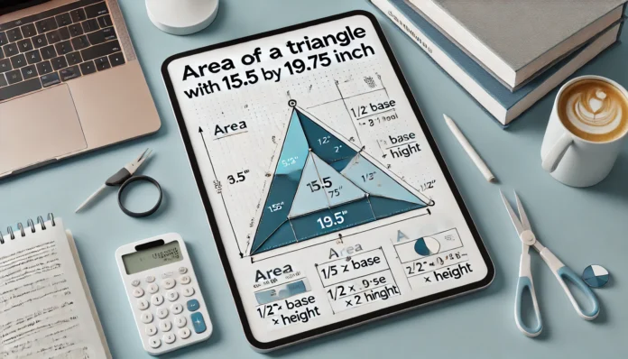 Area of a Trinagle With 15.5 by 19.75 Icnh